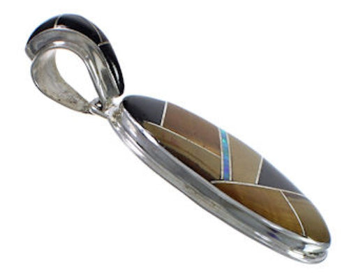 Silver Jewelry Multicolor Inlay Southwest Pendant PX30733